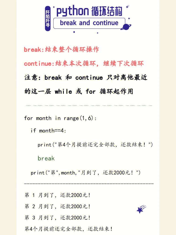 break和continue区别 continue和break的异同 