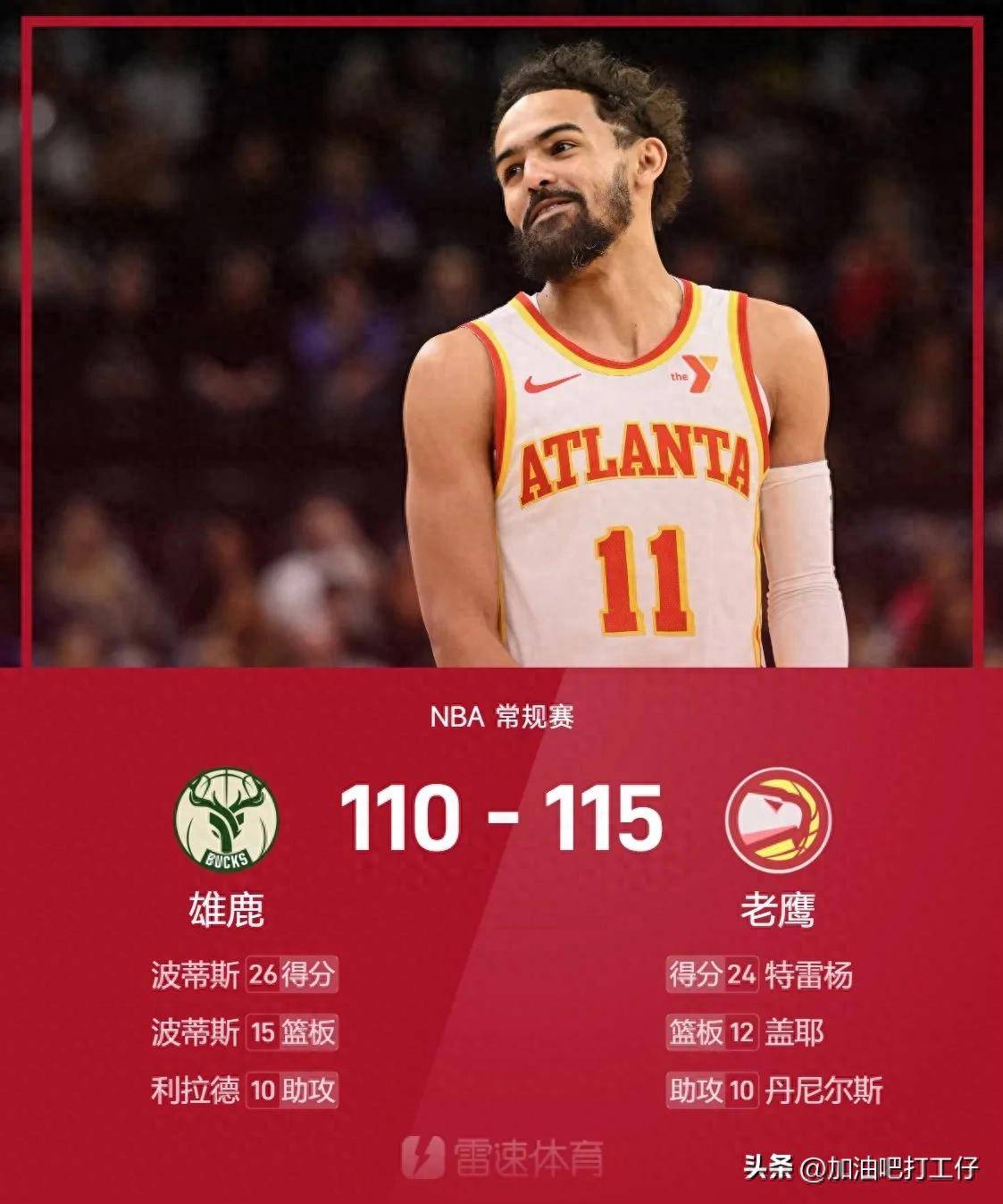 雄鹿主帅称赞年轻球员表现，为球队带来新气象的简单介绍